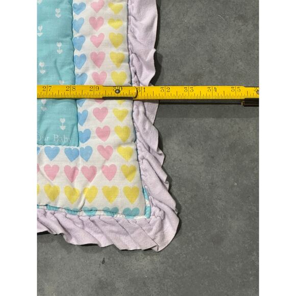 Rainbow Unicorn, Baby Blanket, 40x31", Quilted, Nursery, Bedding ~ 251016-WH 358 - Picture 4 of 5